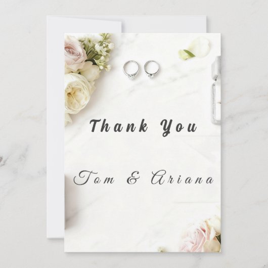 Floral Wedding Thank You Card サンキューカード (正面)
