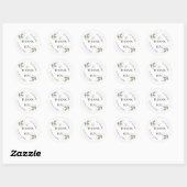 Floral Wedding Thank You Gift Round Sticker ラウンドシール (シート)