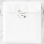 Floral Wedding Thank You Gift Round Sticker ラウンドシール (バッグ)