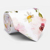 Floral Wedding Tie – Watercolor Spring Necktie ネクタイ (ロール)