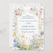 Floral Wedding Watercolor Botanical Spring Garden 招待状 (裏面)