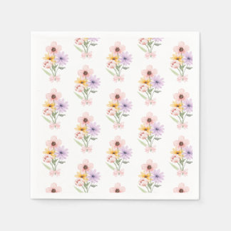 Floral wedding watercolor bouquet pretty スタンダードカクテルナプキン