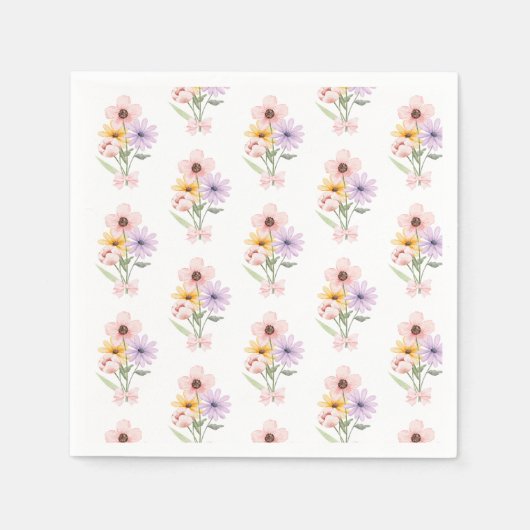 Floral wedding watercolor bouquet pretty スタンダードカクテルナプキン (正面)