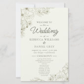 Floral Wedding Welcome Sign with Ceremony Program (正面)