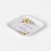 Floral Wedding Wildflower Sunflower Daisy Garden ペーパープレート (傾斜あり)