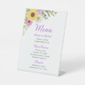 Floral Wedding Wildflower Sunflower Daisy Menu 台座サイン (正面)