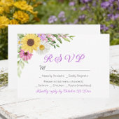 Floral Wedding Wildflower Sunflower Daisy RSVP
