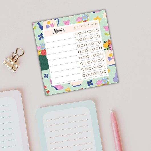 Floral Weekly Planner – Blossom Time Sticky Notes ポストイット
