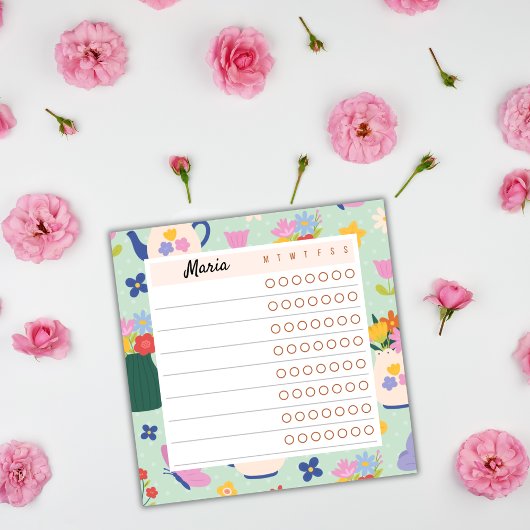 Floral Weekly Planner – Blossom Time Sticky Notes ポストイット