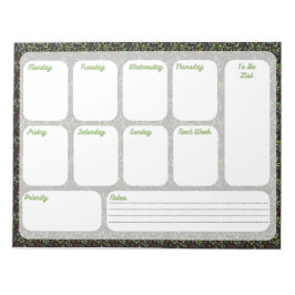 Floral Weekly Planner Notepad | Organize Your Week ノートパッド