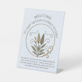 Floral Welcome Sign for Florists 台座サイン