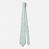 Floral white blue green neck tie ネクタイ (正面)
