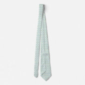 Floral white blue green neck tie ネクタイ (裏面)