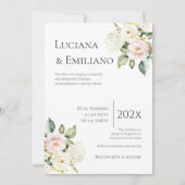 Floral White Wedding Invitation 招待状 (正面)