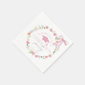 Floral Widflower Pink Bow Graduation party スタンダードカクテルナプキン (角)