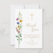 Floral Wildflower Baptism サンキューカード (正面)