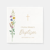 Floral Wildflower Baptism スタンダードカクテルナプキン (正面)
