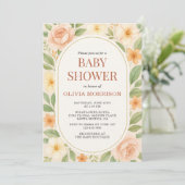 Floral Wildflower Botanical Baby Shower 招待状 (スタンド正面)