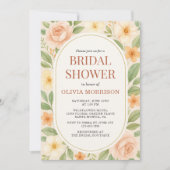 Floral Wildflower Botanical QR Code Bridal Shower 招待状 (正面)