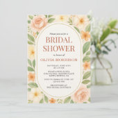 Floral Wildflower Botanical QR Code Bridal Shower 招待状 (スタンド正面)
