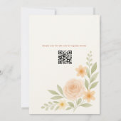 Floral Wildflower Botanical QR Code Bridal Shower 招待状 (裏面)