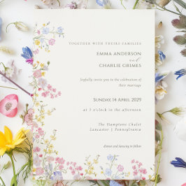 Floral Wildflower Meadow Spring Summer Wedding 招待状