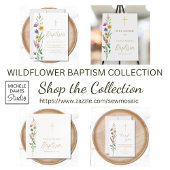 Floral Wildflower Photo Baptism  サンキューカード
