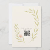 Floral Wildflower QR Code Bridal Shower 招待状 (裏面)