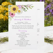 Floral Wildflower Sunflower Daisy Wedding Program
