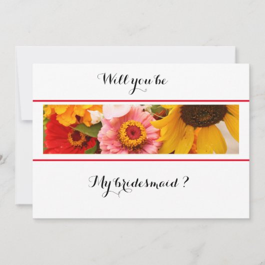 Floral Will You be My Bridesmaid Card セーブザデート (正面)