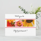 Floral Will You be My Bridesmaid Card セーブザデート (スタンド正面)