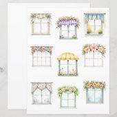 Floral Window Cutout Scrapbook Paper (正面/裏面)