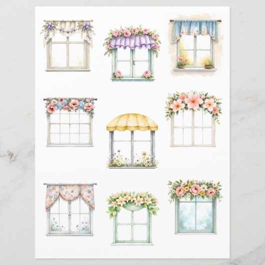 Floral Window Cutout Scrapbook Paper (正面)