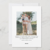 Floral Winter Greenery Elegant Photo Christmas シーズンカード (裏面)