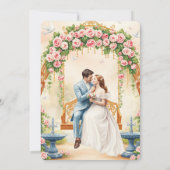 Floral with Gold Swing Wedding Invitation 招待状 (裏面)