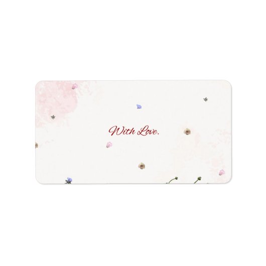 Floral “With Love” Folded Note Card – Elegant Bota ラベル (正面)