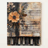 Floral with Rustic Piano Keys & Aged Music Sheet 2 プランナー手帳 (裏面)