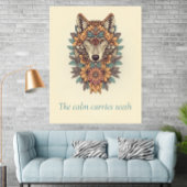 Floral Wolf Boho Quote Wall Art Poster ポスター