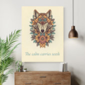Floral Wolf Boho Quote Wall Art Poster ポスター
