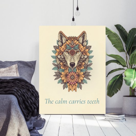 Floral Wolf Boho Quote Wall Art Poster ポスター