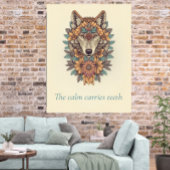 Floral Wolf Boho Quote Wall Art Poster ポスター