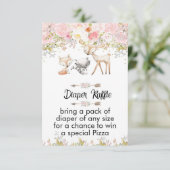 floral woodland animal baby shower invitation 出欠カード (スタンド正面)
