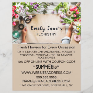Floral Wrapping, Floristry Advertising チラシ