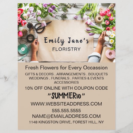 Floral Wrapping, Floristry Advertising チラシ (正面)