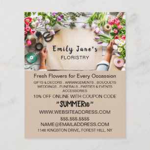 Floral Wrapping, Floristry Advertising チラシ