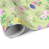 Floral Wrapping paper green for her ラッピングペーパー (ロールコーナー)