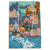 Floral Wrapping Paper Medium Gift Bag ミディアムペーパーバッグ (裏面)