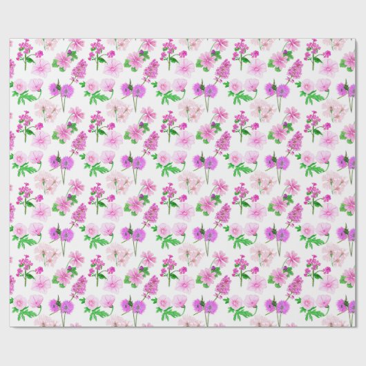 Floral Wrapping Paper - Papel de regalo con flores ラッピングペーパー (フラット)