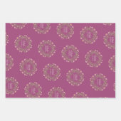 Floral Wreath 60th Birthday Wrapping Paper Set ラッピングペーパーシート (正面3)