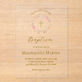 floral wreath | Baptism アクリル招待状 (正面)